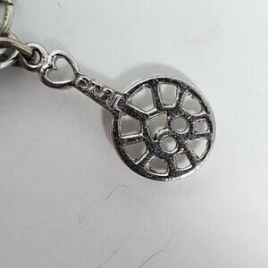Sterling Silver Heart Pan Antique Vintage Bracelet Charm